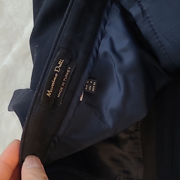 Massimo Dutti Wool Navy Cuffed Women Pants - Picture 5 of 6